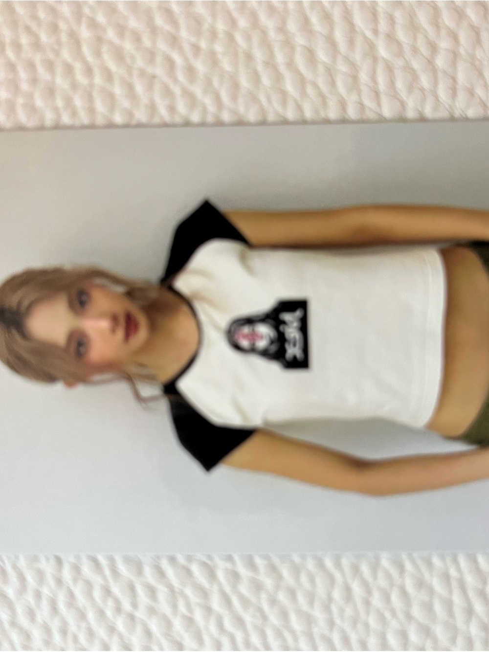 Target Black & White Raglan Graphic Short Sleeve Tee